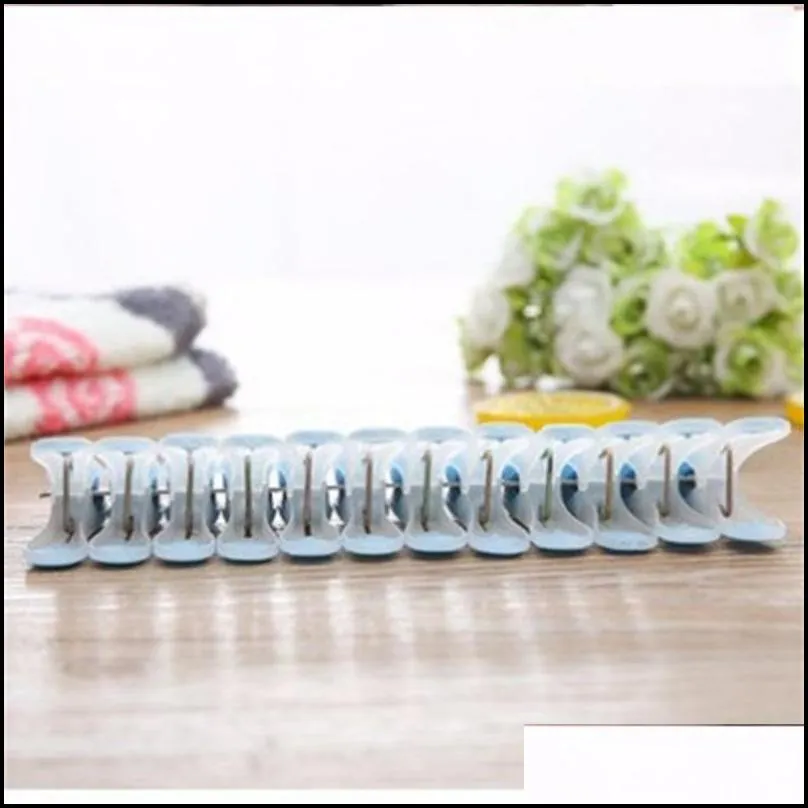 24 pcs plastic clothespins hooks multifunctional large laundry clips windproof photo clips for underwear socks drying clothing storage 20220606