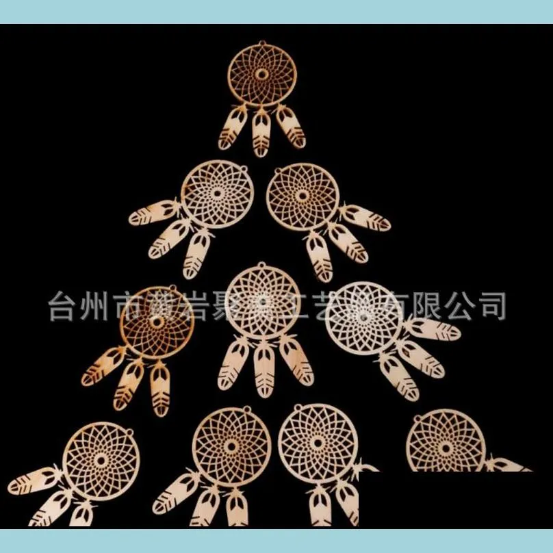 handmade dream catcher hollowed wood chips natural home decor wedding favors party decoration valentine day gift 5 5jm ff