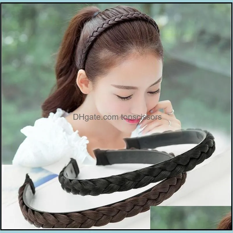 toothed nonslip headbands 1/1 5/1 8cm fashion women twist hairbands adjustable head band headwear girls braid hair accessories