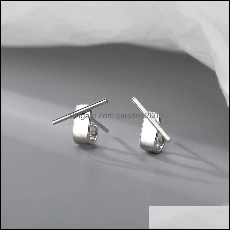 stud 1pc earrings geometric ushaped for women long strip simple korean fashion punk girl student lady luxury jewelry gift