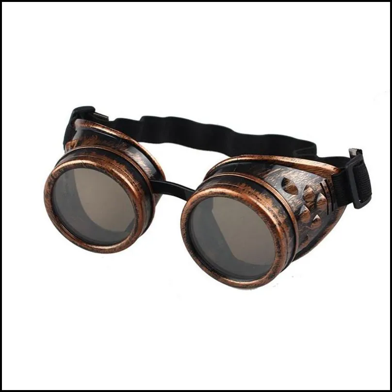 ups unisex gothic vintage victorian party favor style steampunk goggles welding punk gothic glasses cosplay