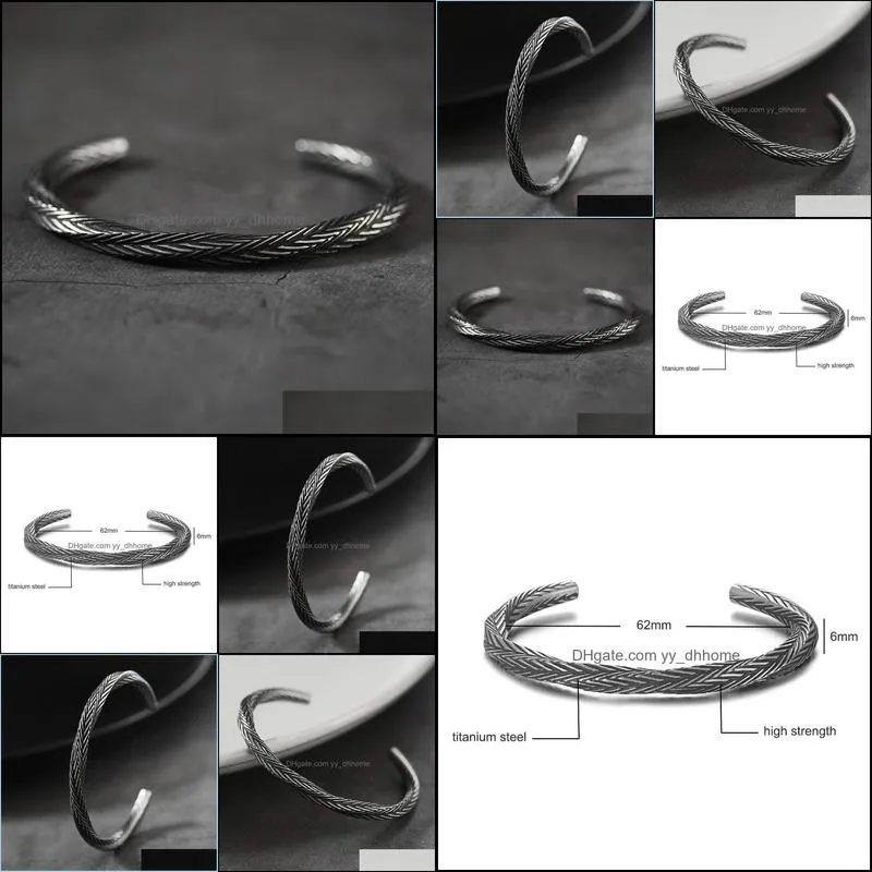 bangle vintage  pattern bracelets bangles for men pulseras hombre titanium steel bracelet jewelry ss161bangle