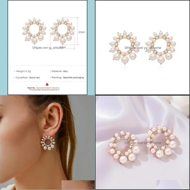 stud 2021 trendy ladies pearl earrings banquet dress accessories niche design pierce