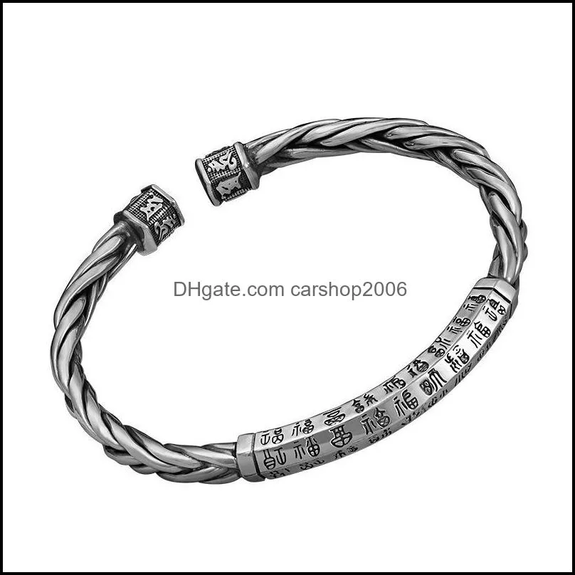 bangle national tide allmatch ladies bracelet retro personality baifu open twist braided mens jewelry giftbangle