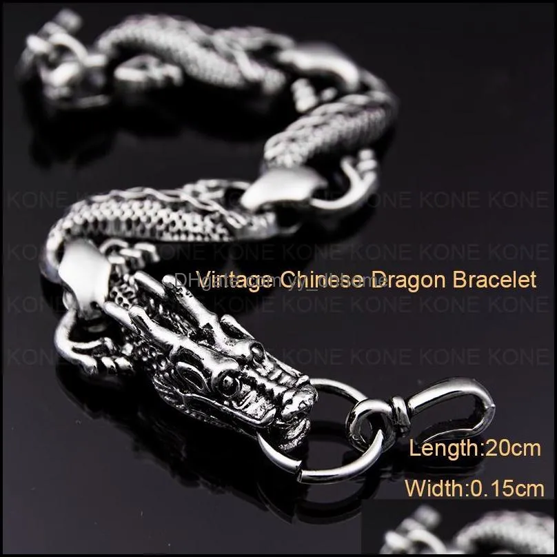 bangle uzone steel retro chinese dragon bracelet vintage animal hip hop jewelry for women men heren armbandbanglebangle