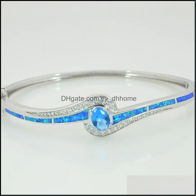 bangle lovely blue fire opal silver wholesale sell for women jewelry bracelet bnt1711006banglebangle