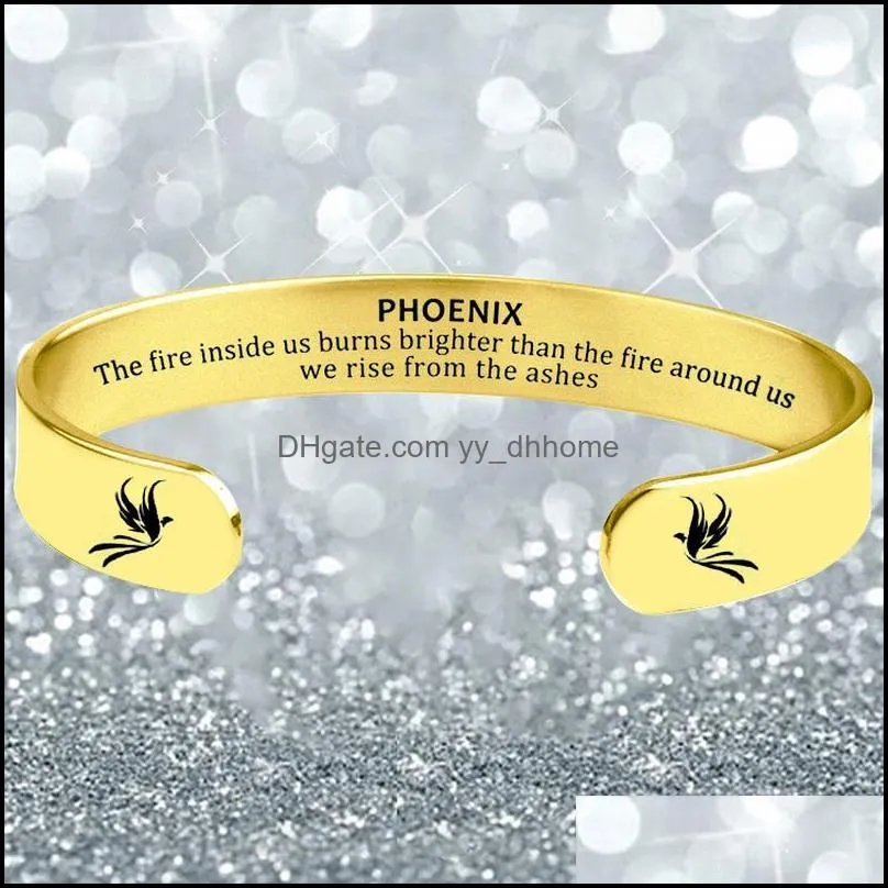 bangle phoenix bracelets fro woman animal stainless steel bangles 8mm jewelry gifts charm braceletbangle