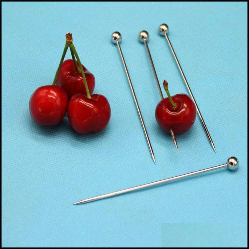 stainless steel cocktail picks fruit toothpicks for party bar tools drink stirring sticks martini picks 459 d3