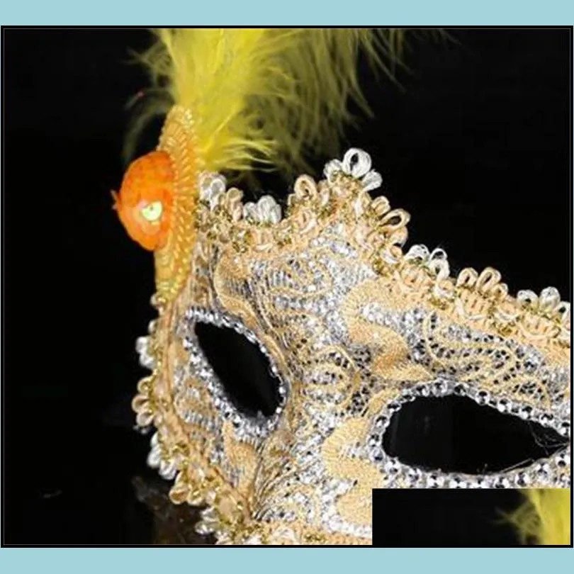 halloween masquerade costume mask ball princess lace feather fales half face maks for men and women 2 6hx ff