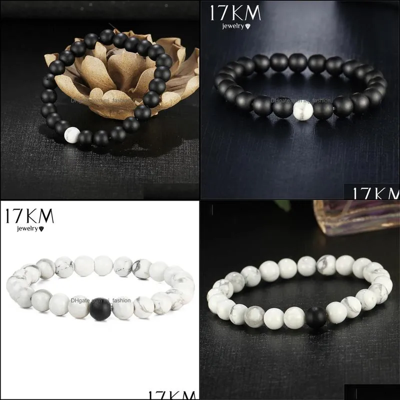 fashion 2 color distance men bracelet jewelry for men women fashion stone beads yoga fitness fashion energy yoga bracelets