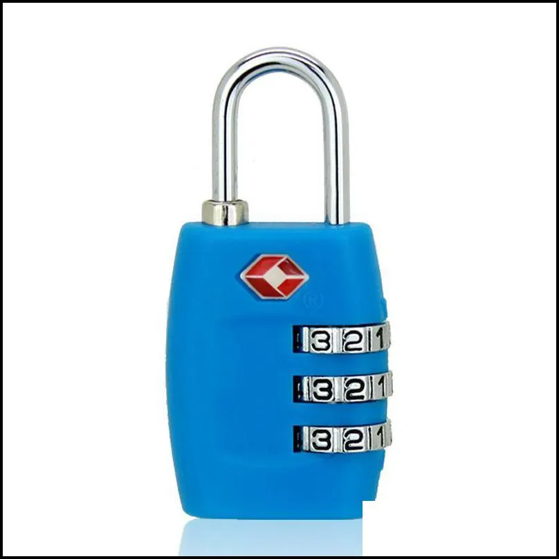 tsa 3 digit code customs locks combination lock resettable multi color travel luggage suitcase padlock 8 8sq f1
