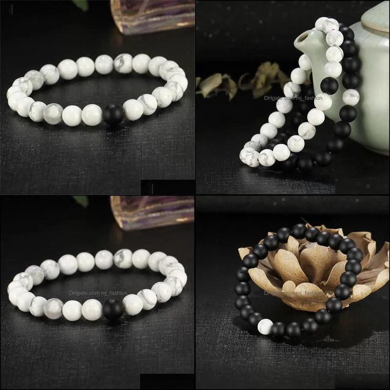 fashion 2 color distance men bracelet jewelry for men women fashion stone beads yoga fitness fashion energy yoga bracelets