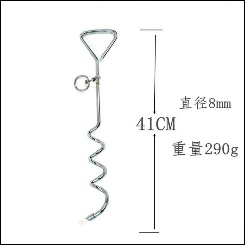 dogs collars heavy duty dog puppy tie out stake pet leash anchor stake for outdoors yard camping 20220613 d3