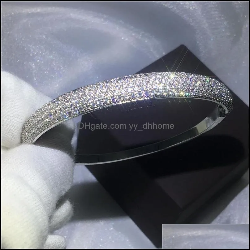 bangle brand fashion pave setting 300pcs 5a cubic zirconia baguette bracelet big shinning for women wedding accessariesbangle