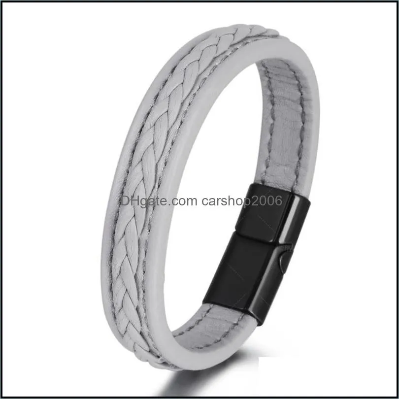 bangle mens bracelet leather handmade original small couple simple woven alloy giftbangle