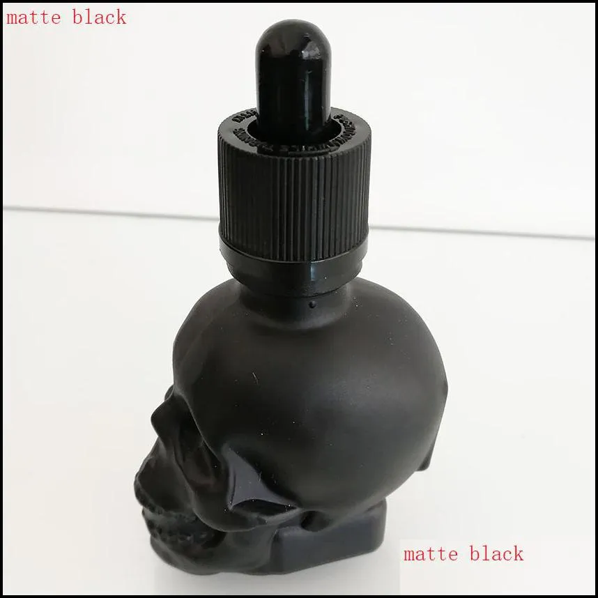 glass dropper bottle 30ml skull shape of halloween e liquid essential oil with pipette empty refill