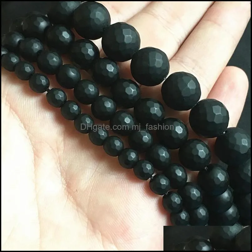 8mm matte natural bead carnelian agat beads black onyx faceted natural stone beads round diy loose beads bracele for jewelry making