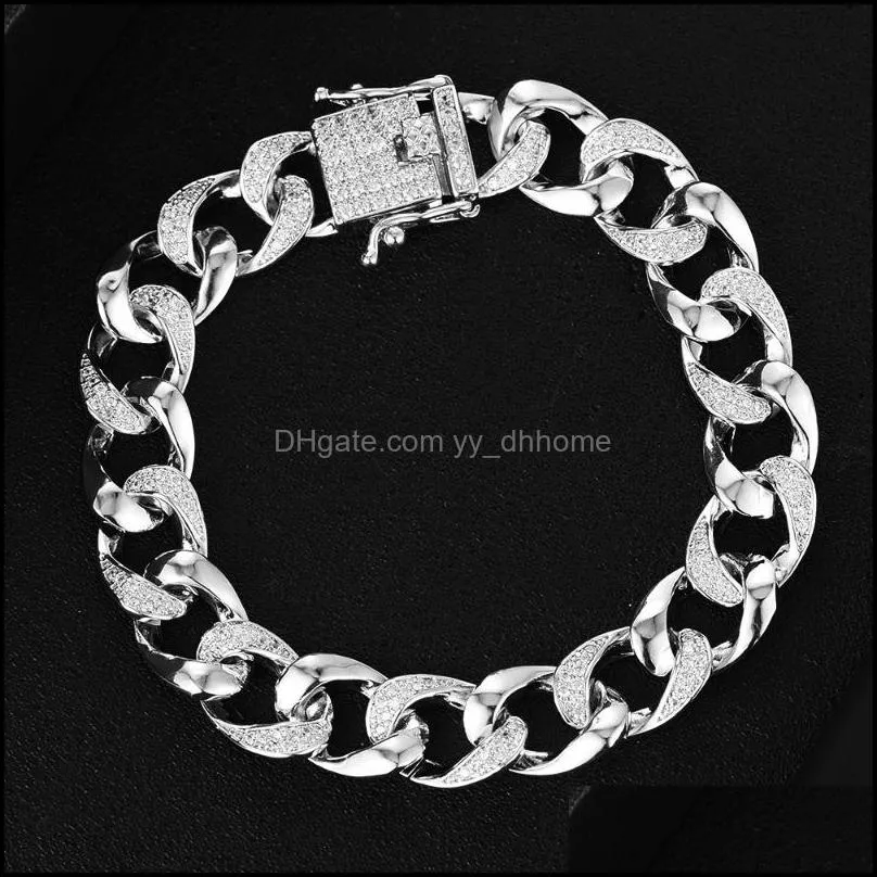 bangle luxury chunky link bracelet for women wedding full cubic zircon crystal cz dubai party jewelry 2022bangle banglebangle