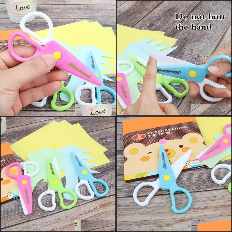 child safety scissors prevent hand injury diy photo plastic student scissors/papercutting scissors