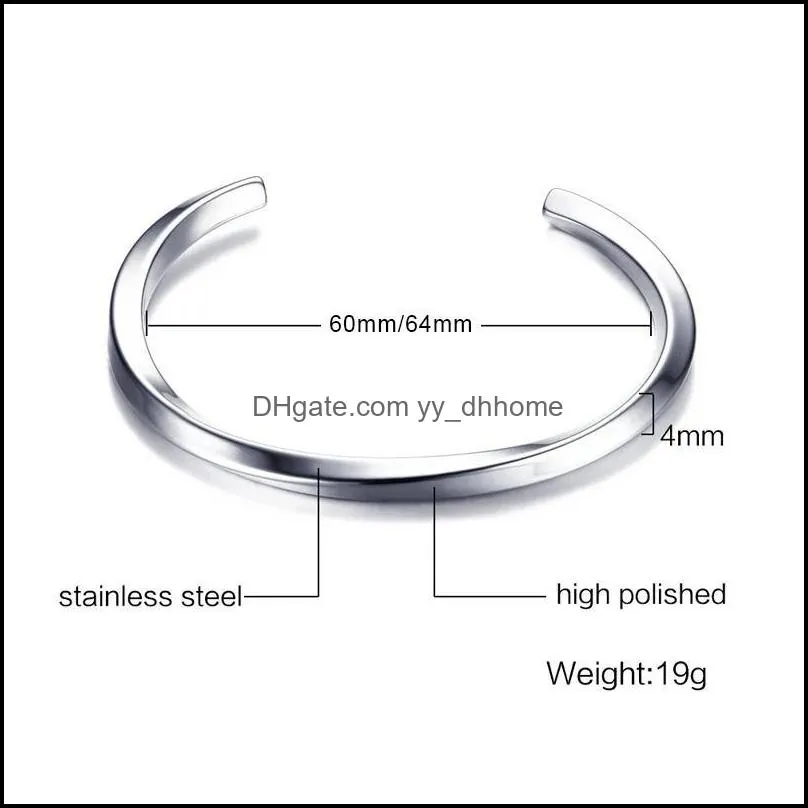 bangle vintage stainless steel for men women mobius twisted unisex casual pulseira gents jewelry su1216banglebangle