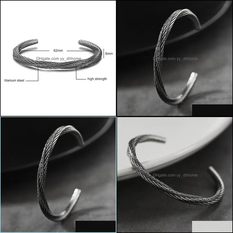 bangle vintage  pattern bracelets bangles for men pulseras hombre titanium steel bracelet jewelry ss161bangle