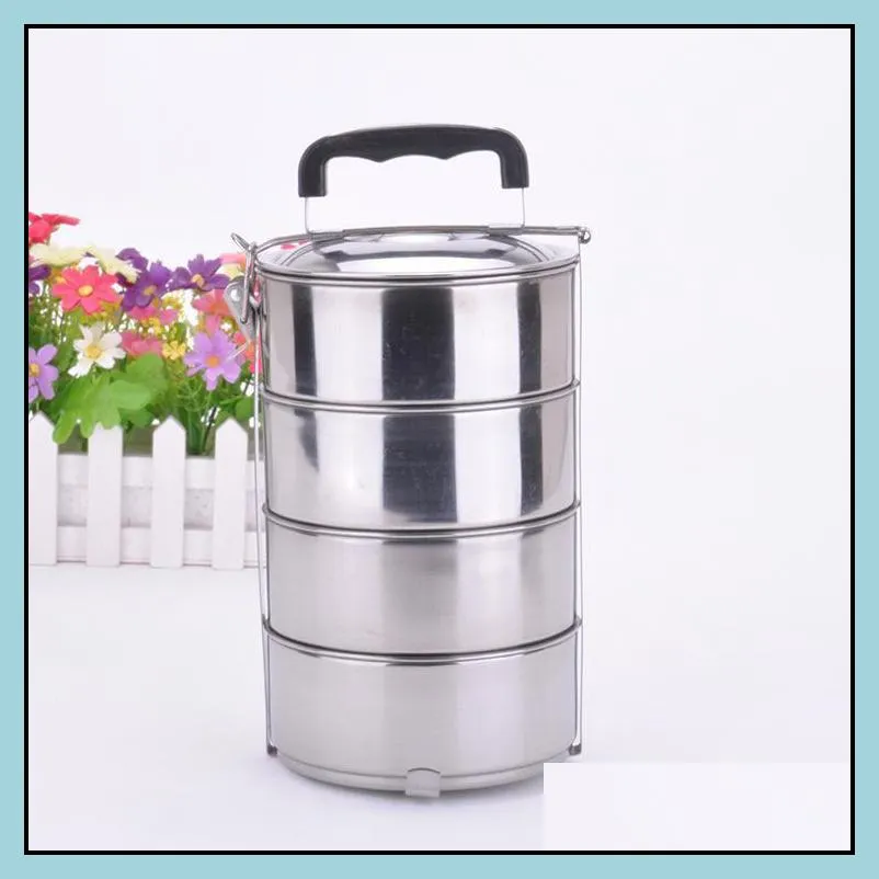 luxury with handle bento jar stainless round steel vacuum lunch box practical heat resistant container high quality 9js bb