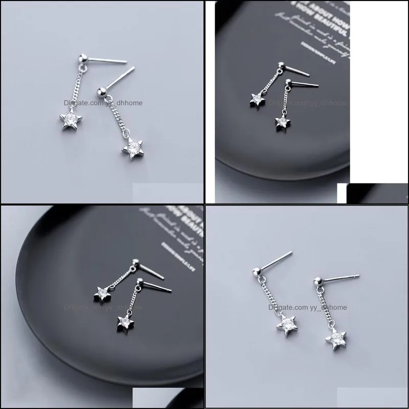 stud design star earrings s925 sterling silver for women girls jewelry drop brincos orecchini argento 925