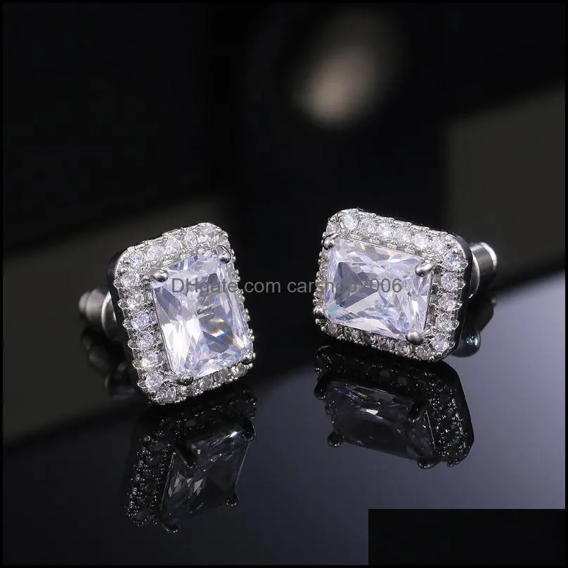 stud caoshi chic earrings for women fashion trendy wedding accessories with brilliant crystal cz modern style jewelry female