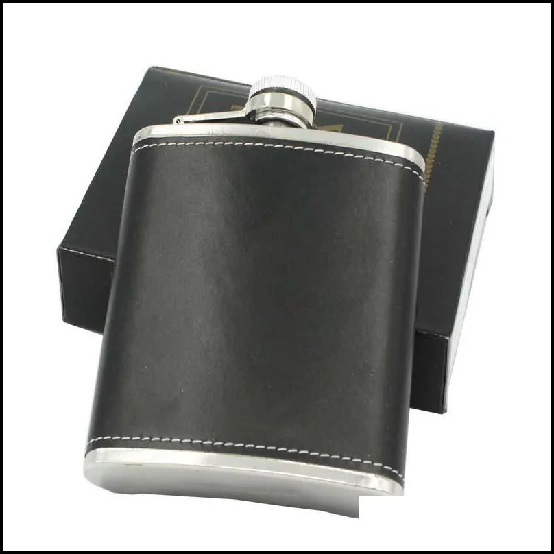 stainless steel mini hip flasks creative leather whiskey exquisite pocket flask easy to carry high quality 7 35ls ff