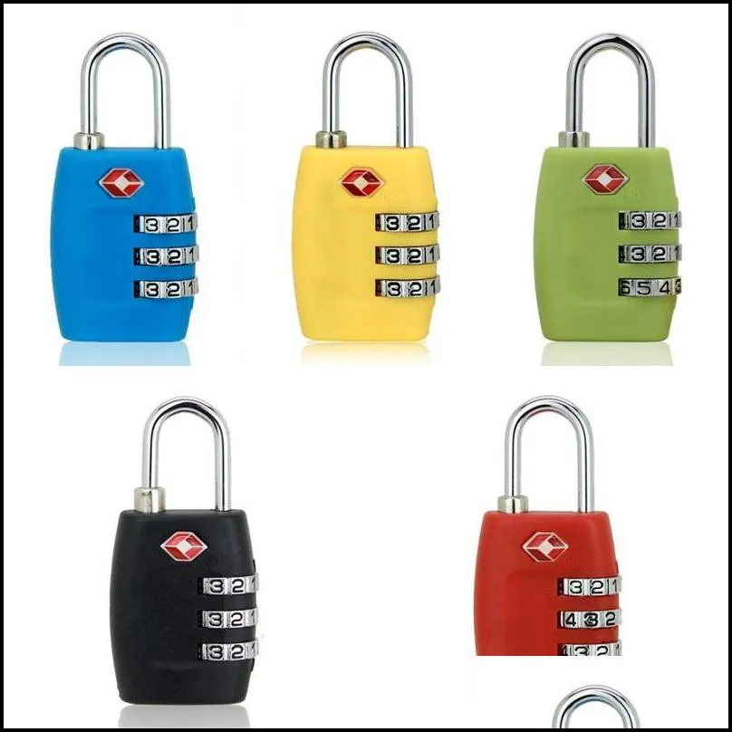 tsa 3 digit code customs locks combination lock resettable multi color travel luggage suitcase padlock 8 8sq f1