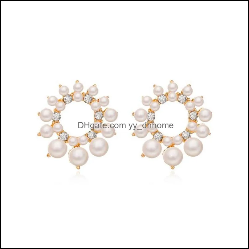 stud 2021 trendy ladies pearl earrings banquet dress accessories niche design pierce