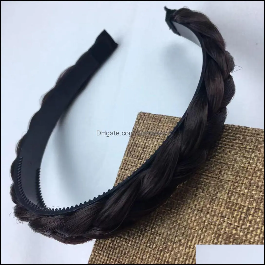 toothed nonslip headbands 1/1 5/1 8cm fashion women twist hairbands adjustable head band headwear girls braid hair accessories