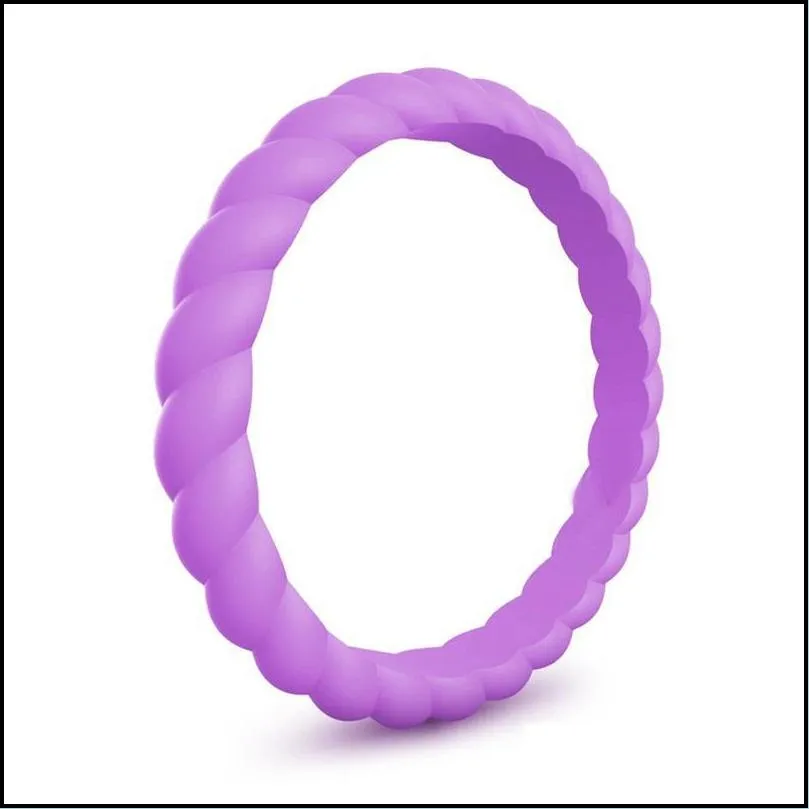 silicone ring twist braid pure colors motion rings wedding engagement classical suplies ladies jewelry party favor 3mm 0 2ns e1