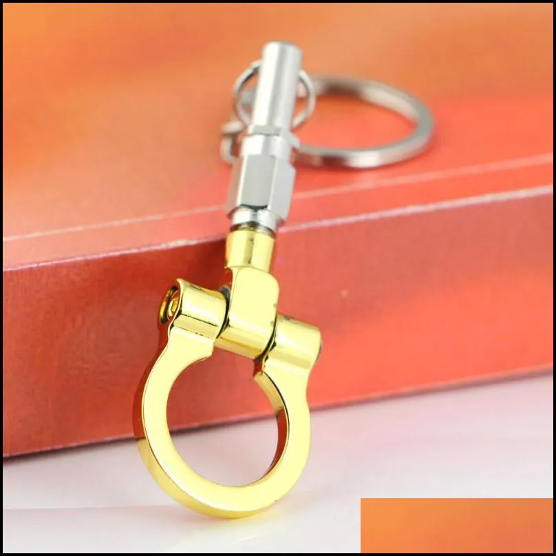 keychains auto trailer hook model keychain creative car part connecting rod keyfob key chain ring accessories