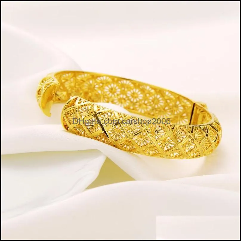 bangle fashion dubai bracelets jewelry gold color ethiopian bangles for women africa arab items wholesale wedding gift