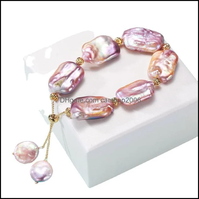 bangle manufacturer directly provides freshwater baroque specialshaped purple pearl pull bracelet for girls to design hand