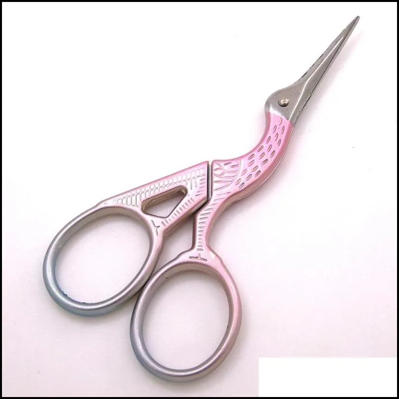 handmade diy grooming scissors for needlework golden pink small stork scissors sewing tool 20220613 d3