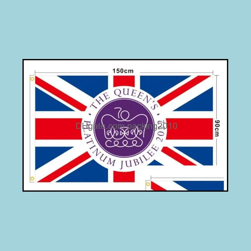 queen elizabeth ii platinums jubilee flag 90x150cm 2022 union jack flags the queens 70th anniversary british souvenir