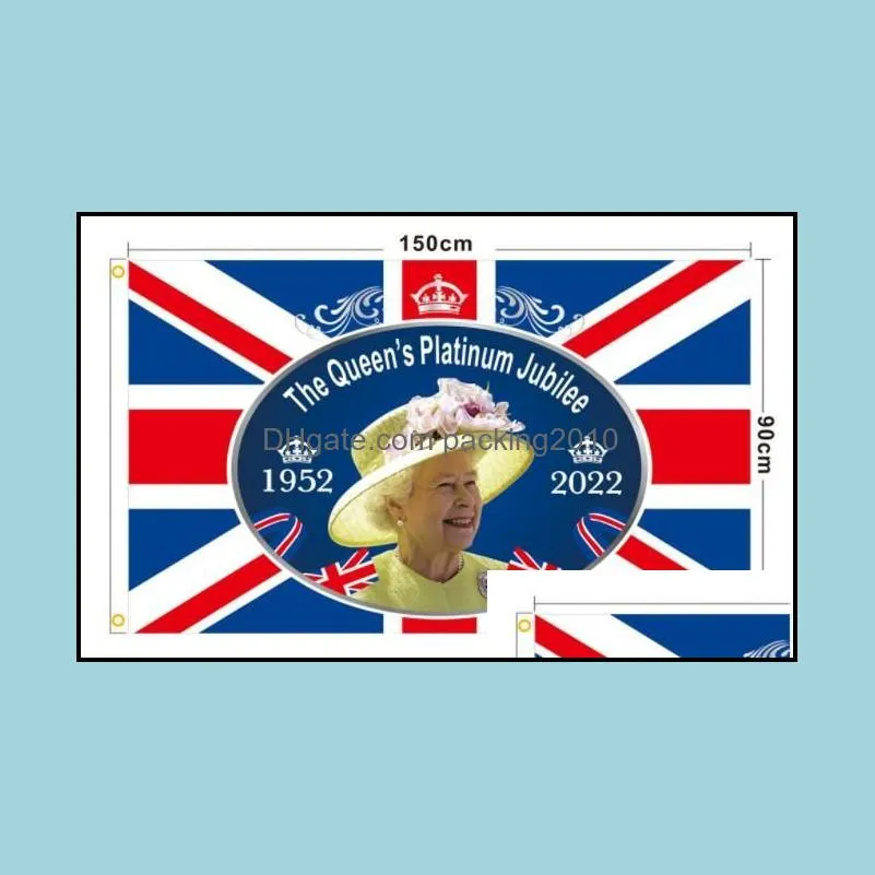 queen elizabeth ii platinums jubilee flag 90x150cm 2022 union jack flags the queens 70th anniversary british souvenir