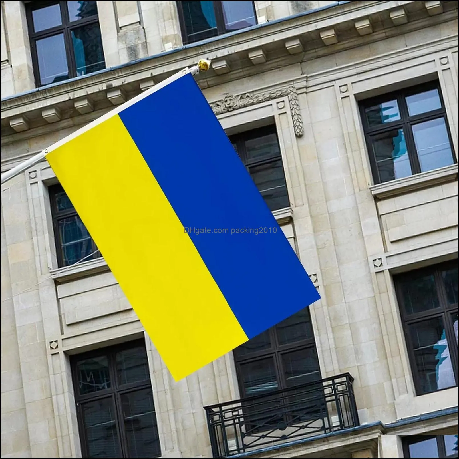 90*150cm ukraine national flag 3*5 feet ukraine flying flag no flagpole home decoration banner european cup world cup flags 2022