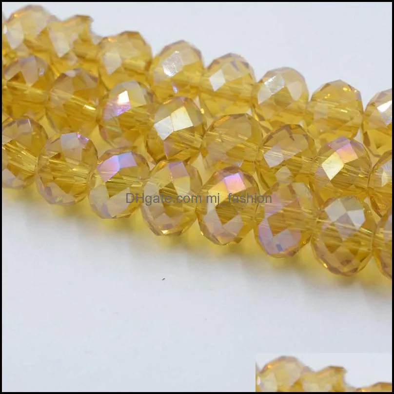 8mm ab color crystal rondelle beads 4mm glass loose 145pcs/lot diy natural stone spacer 48 faceted beading czech jewelry materials