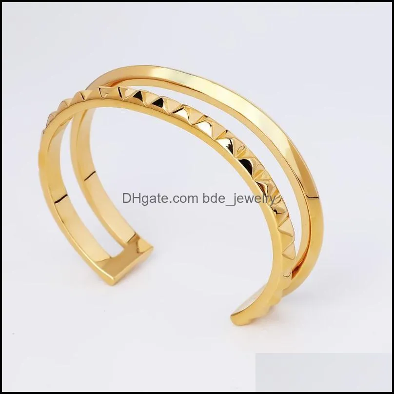 bangle pyramid cuff bracelets bangles for women accessories gold fashion jewelry party armband giftsbangle
