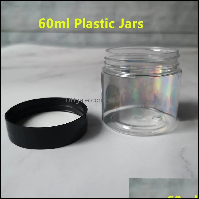 3 5g packing bottles hologram sticker 3 5 gram 60ml thin mint mylar bags plastic jar tank dry herb flower container with stickers