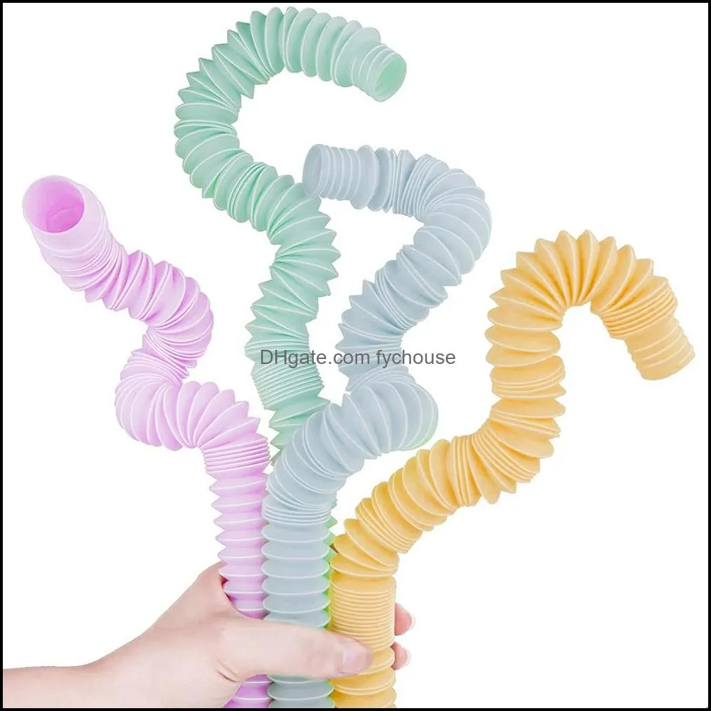 mararon creative diy decompression toy plastic telescopic bellows sensory toys circle stretch string tube toys childrens early education