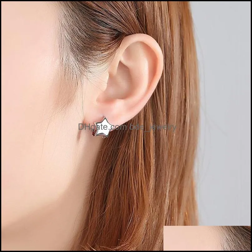 stud design cute stars earrings for women exquisite white and gold color female party jewelry accessories