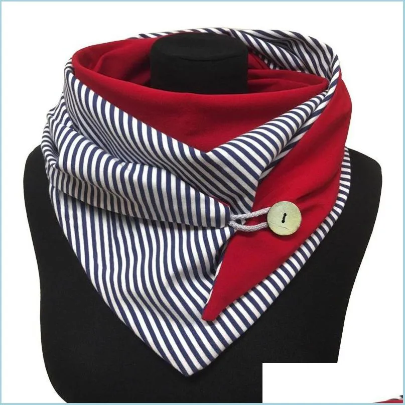 scarves 2021 fashion women stripe printing button soft wrap casual warm multipurpose shawl scarf comfortab cashmere