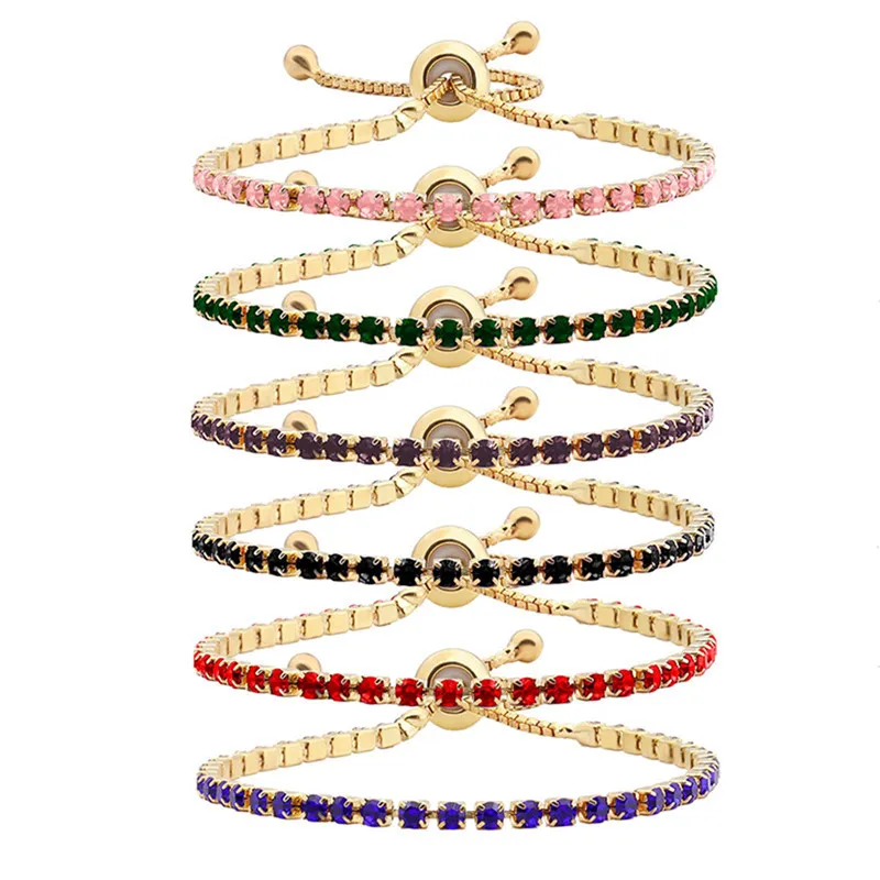 luxury 3mm cubic zirconia tennis bracelets iced out chain crystal wedding bracelet for women gold silver color classic bracelet bracelets