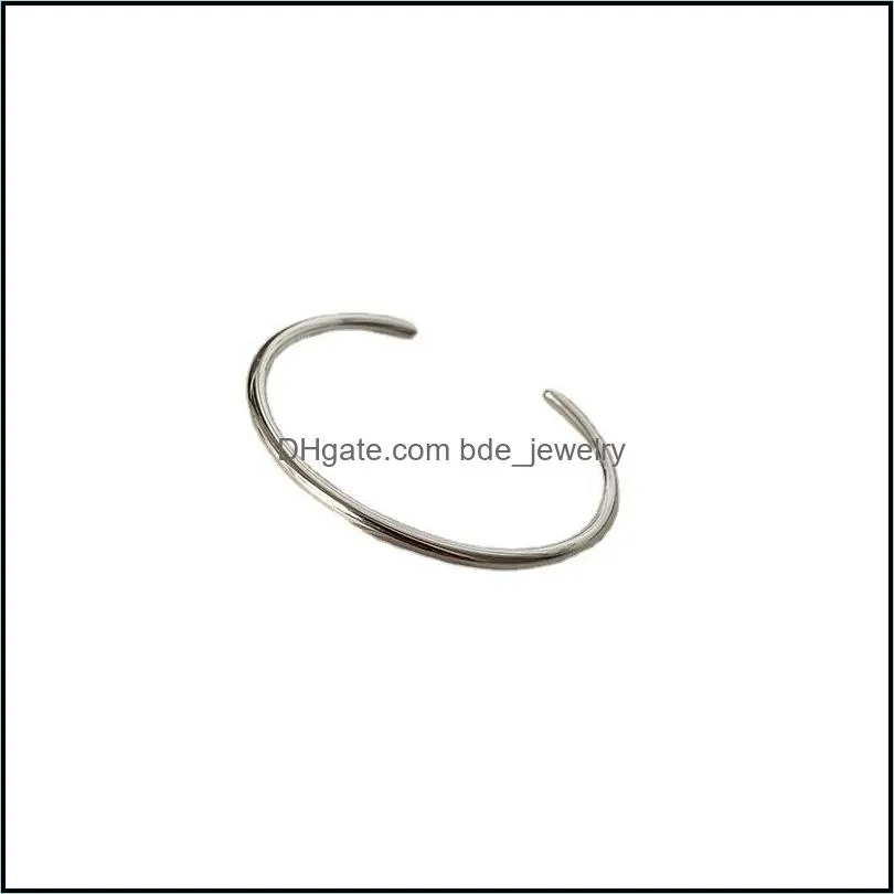 bangle silver color 2022 original round thin open female simple charm jewelry accessories antiallergy giftbanglebangle