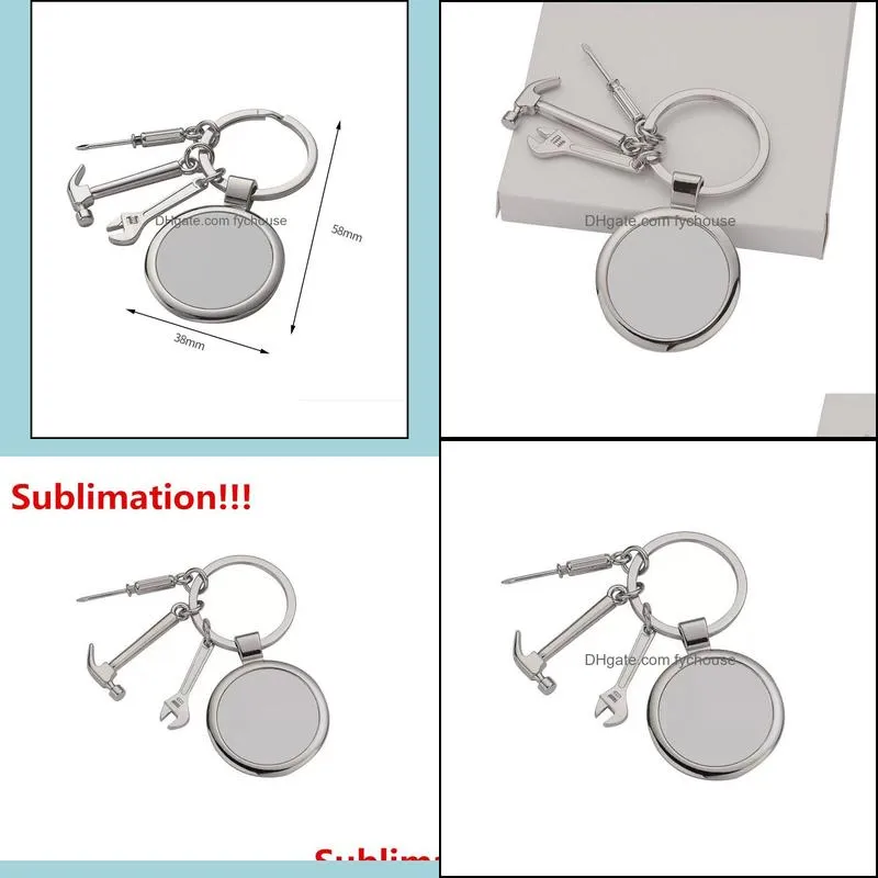 new party favor sublimation fathers day tool keychain sublimation keychains european and american ornaments
