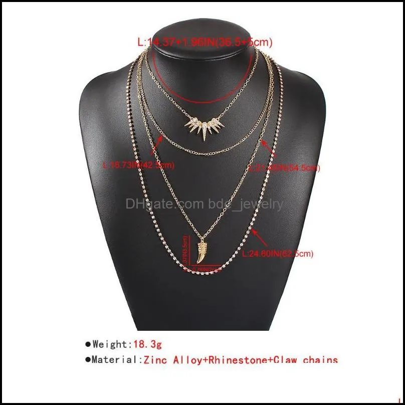 punk multilayer chain necklace women necklaces choker jewelry lovers rose gold color trendy accessories chains